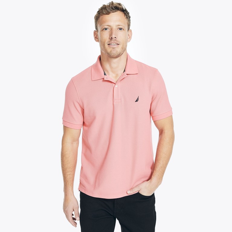 Men's Nautica Sustainably Crafted Deck Polo Shirts Pink | KNDxPSL3