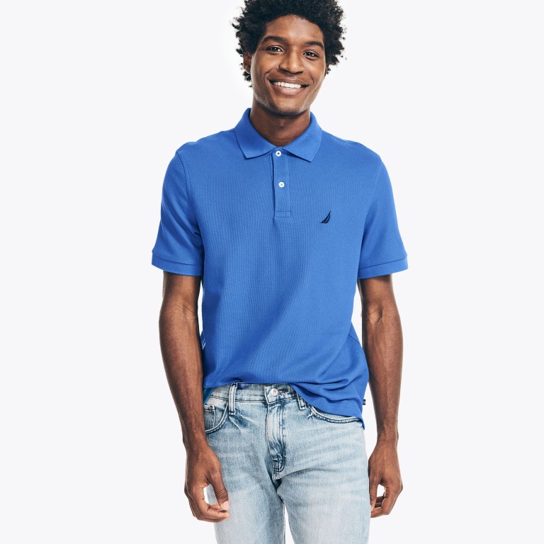 Men's Nautica Sustainably Crafted Deck Polo Shirts Navy | nAHMYOki