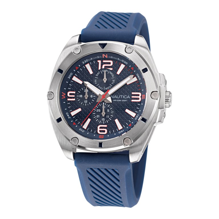 Men's Nautica Textured Silicone Multi-function Watches Multicolor | ixOCDuw3