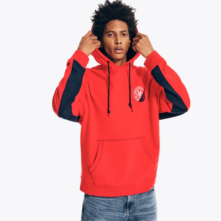 Men's Nautica Urban Necessities X Nautica Graphic Pullover Hoodie Sweatshirts Red | w3hzCqq6