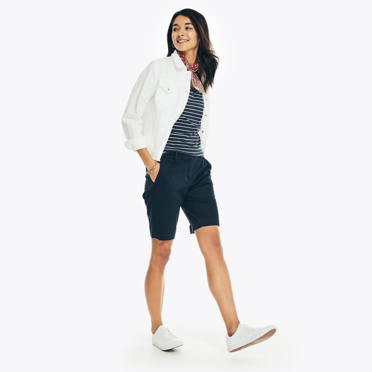 Women's Nautica 10" Stretch-twill Shorts Blue | PruKimNg