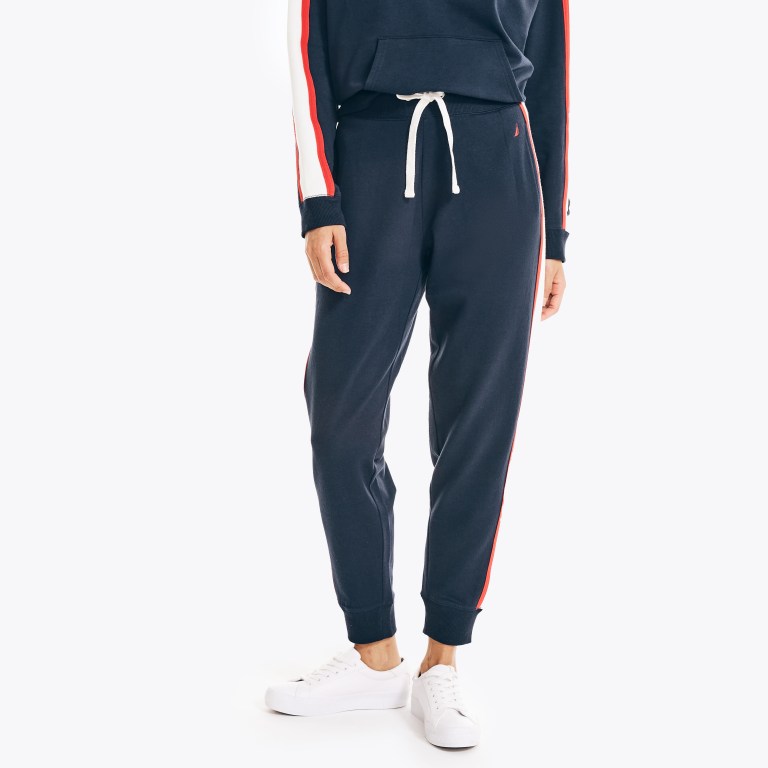 Women's Nautica Colorblock Stretch-fleece Jogger Sweatshirts Blue | waOcey2S