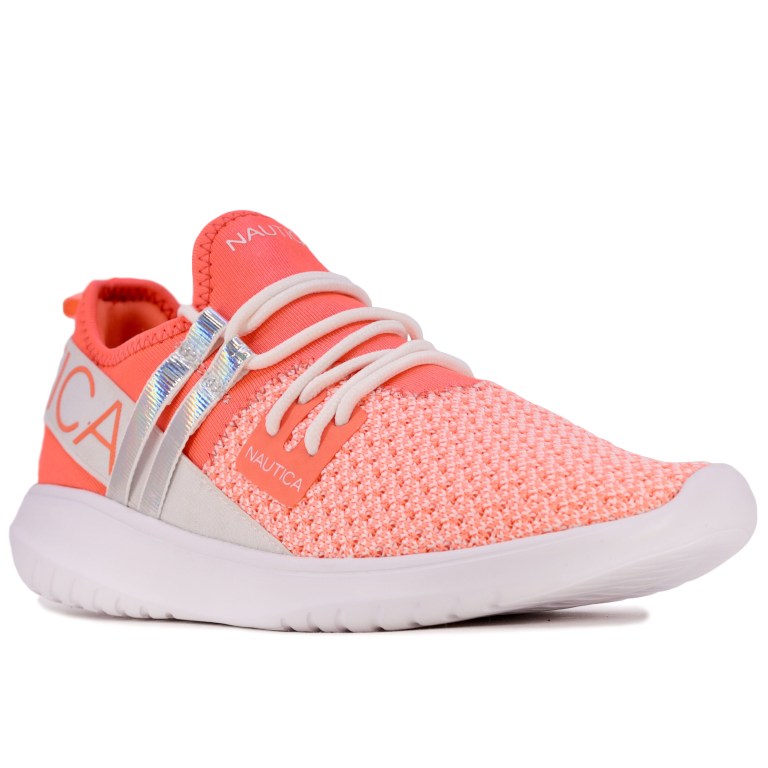 Women's Nautica Logo-strap Mesh Sneakers Red | 3cxOkmrA