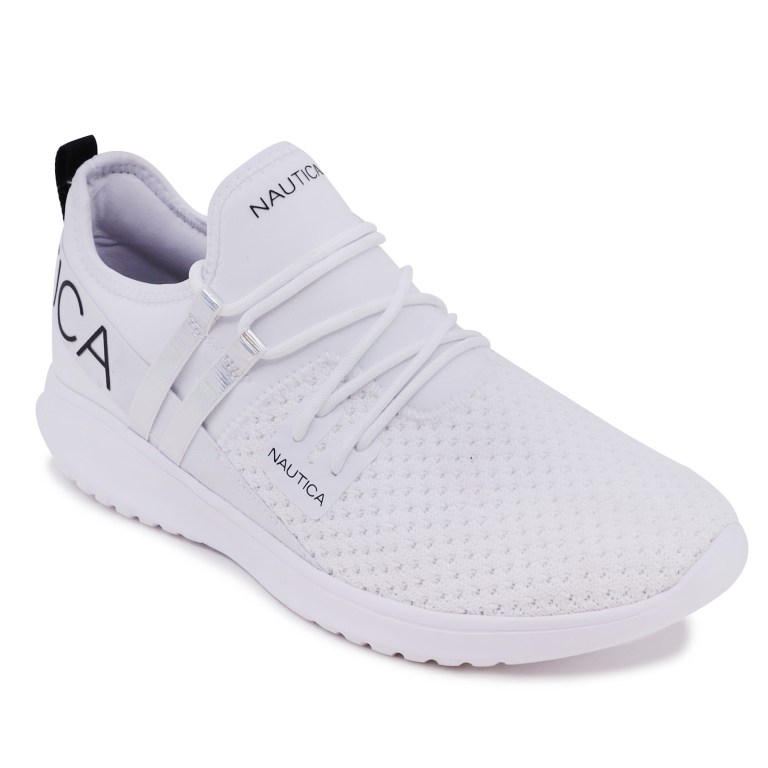 Women's Nautica Logo-strap Mesh Sneakers White Wash | PUMmxREe