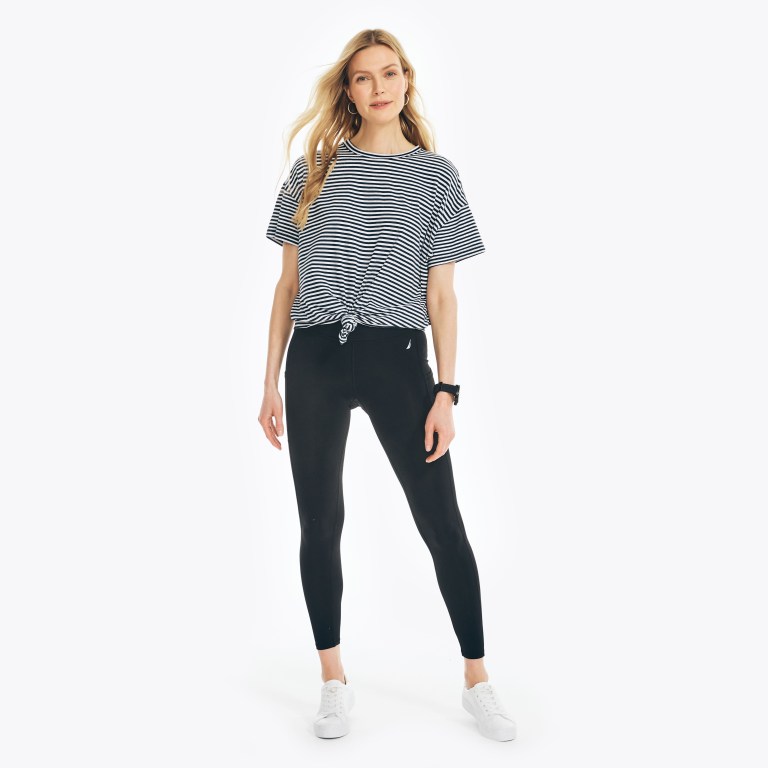 Women's Nautica Navtech High-waisted Sweatshirts Black | DomBNVdT