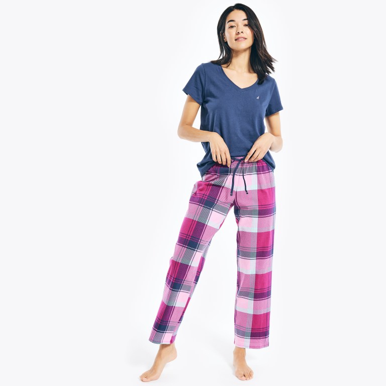 Women's Nautica Printed Pajama Set Sleepwear Pink | KjOPlpRo