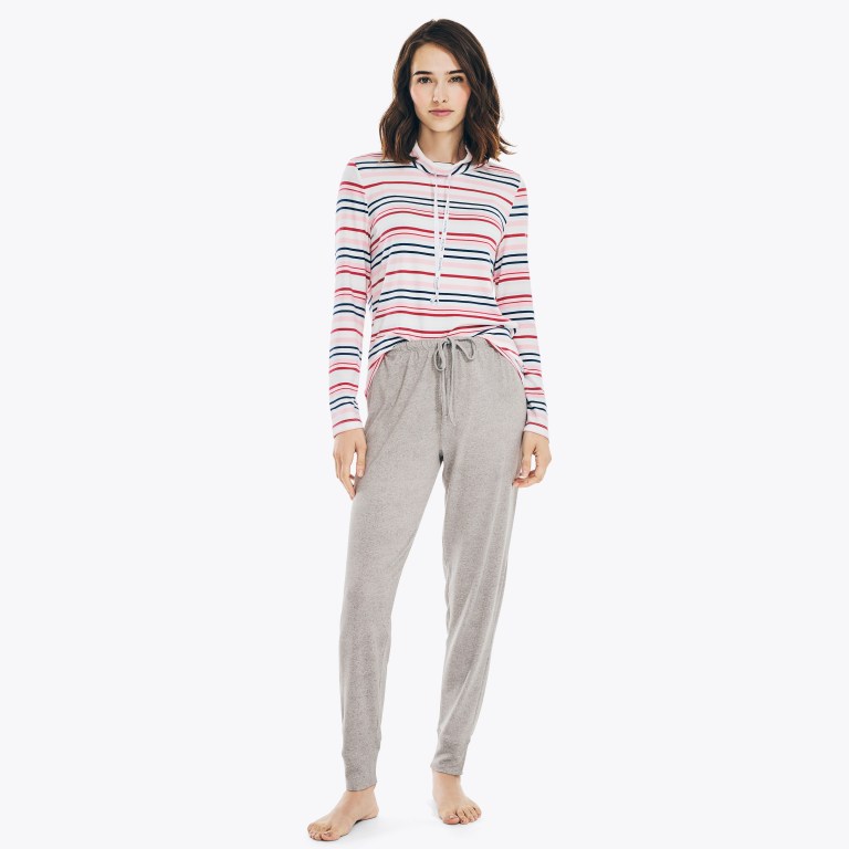 Women's Nautica Striped Pajama Set Sleepwear Coral | R7SWhOMo