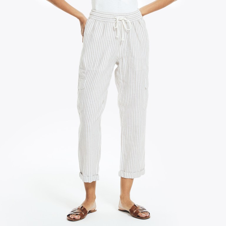 Women's Nautica Striped Pull-on Pants Brown | xCtvMkpQ